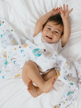Next aden + anais Natural Essentials 100% Cotton Muslin Baby Blanket Space Explorers 112 cm x 112 cm- Buy online at McGrocer