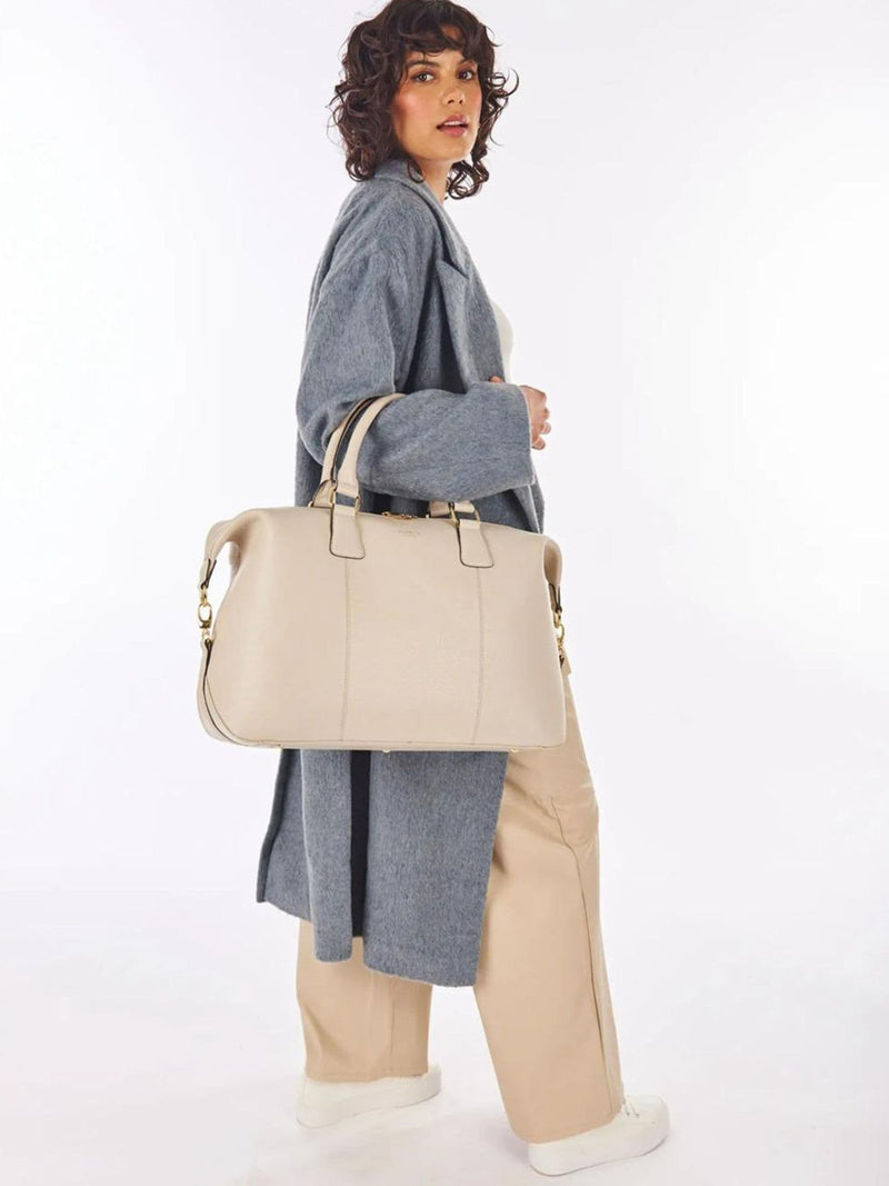 Osprey London cream leather weekender bag, UK version