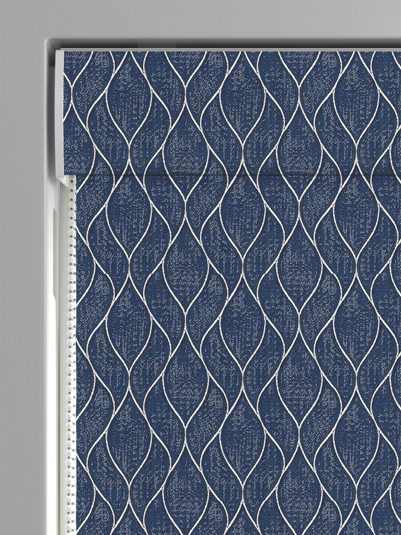 Molton made to measure roman blind in blue, imported from the UK