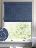 Molton made to measure roman blind in blue, imported from the UK