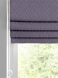 Purple Molton made to measure roman blind, imported from the UK