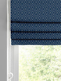 Sicily blue roman blind with diamond pattern - British product