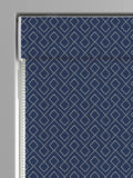 Sicily blue roman blind with diamond pattern - British product