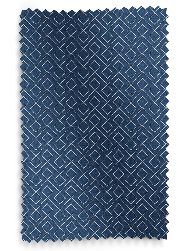 Sicily blue roman blind with diamond pattern - British product