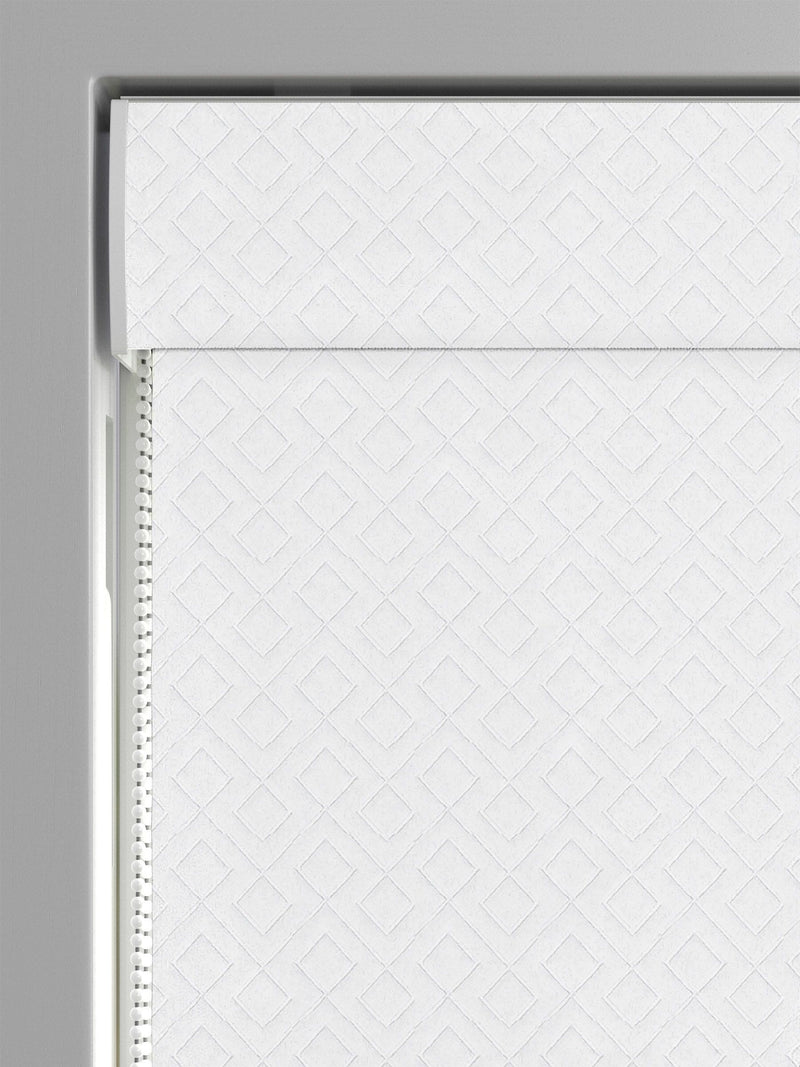Cream Sicily roman blind with diamond pattern (British brand)