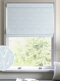 Sidley blue Roman blind with twig pattern (British brand)