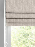 Silver Lenna grey roman blind with vertical texture, imported from the UK