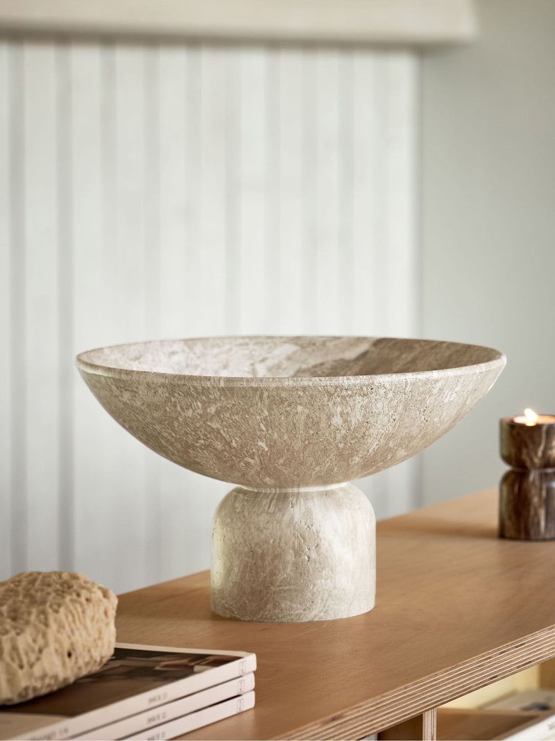 Marble effect resin decorative bowl 30cm diameter, imported from the UK
