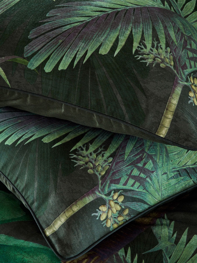 Riva Paoletti Green Siona Tropical reversible duvet cover and pillowcase set, imported from the UK