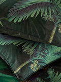 Riva Paoletti Green Siona Tropical reversible duvet cover and pillowcase set, imported from the UK
