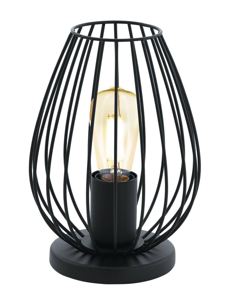 Eglo Black Newtown caged table lamp, imported from the UK