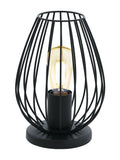 Eglo Black Newtown caged table lamp, imported from the UK