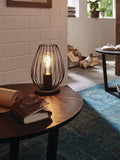 Eglo Black Newtown caged table lamp, imported from the UK