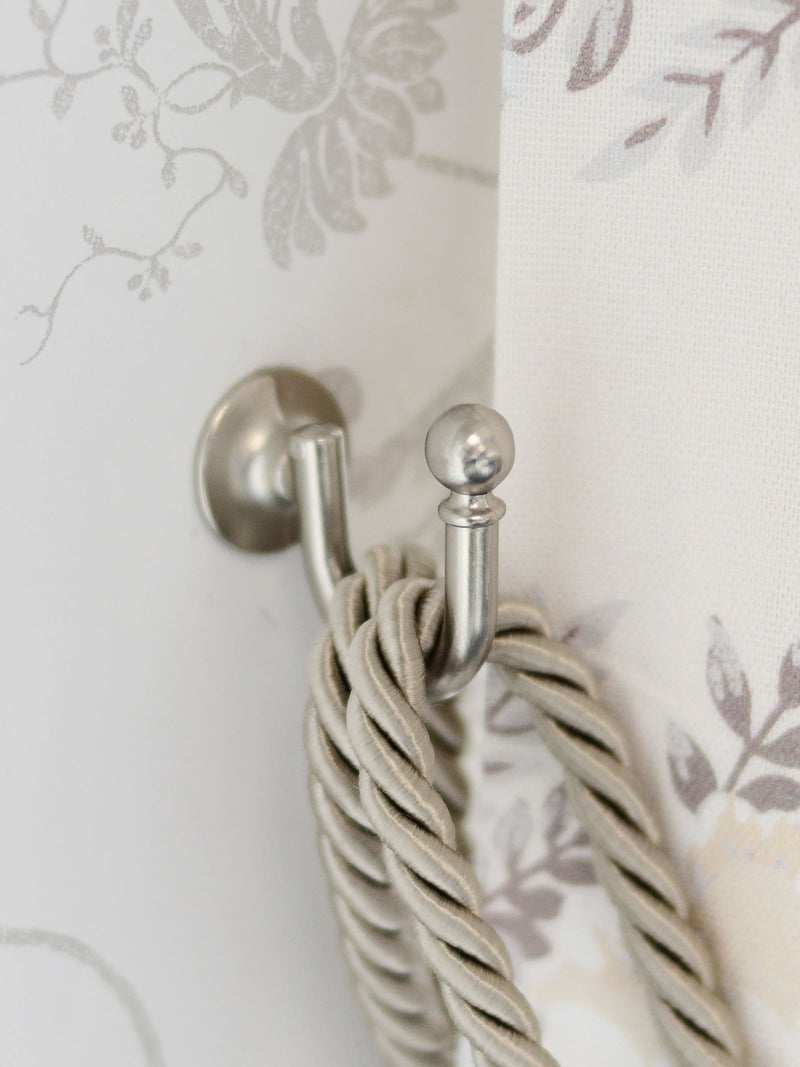 Laura Ashley Antique Brass Ball End Curtain Tieback Hooks (Pair)