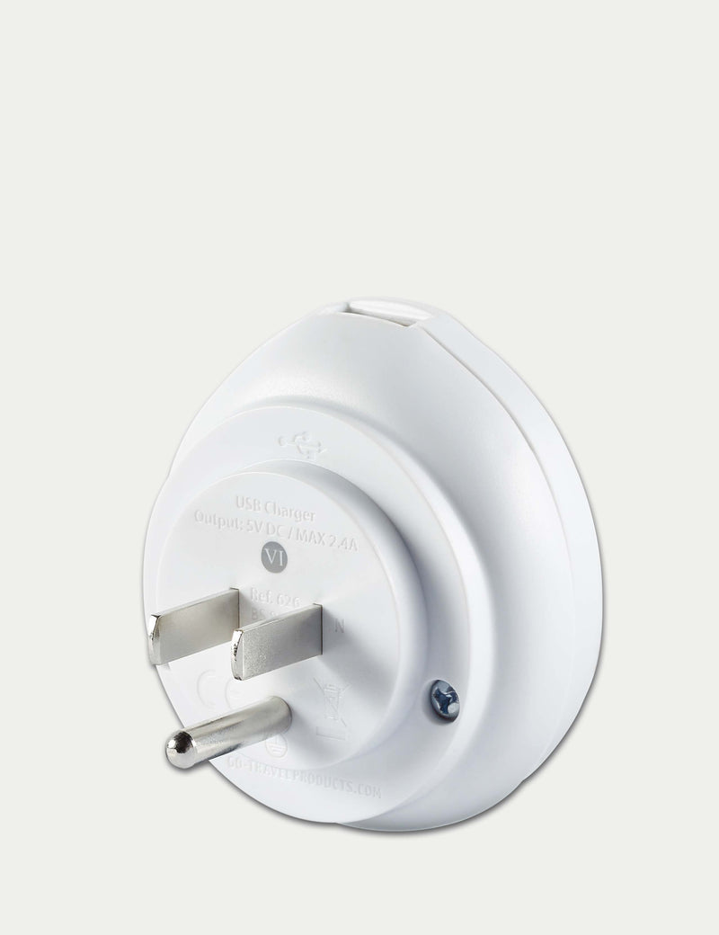 Go Travel UK-USA travel adaptor with USB, UK version