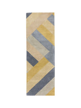 Next Asiatic Rugs Reef Big Zig Grey/Ochre Yellow Wool Tufted Runner Rug- Buy online at McGrocer