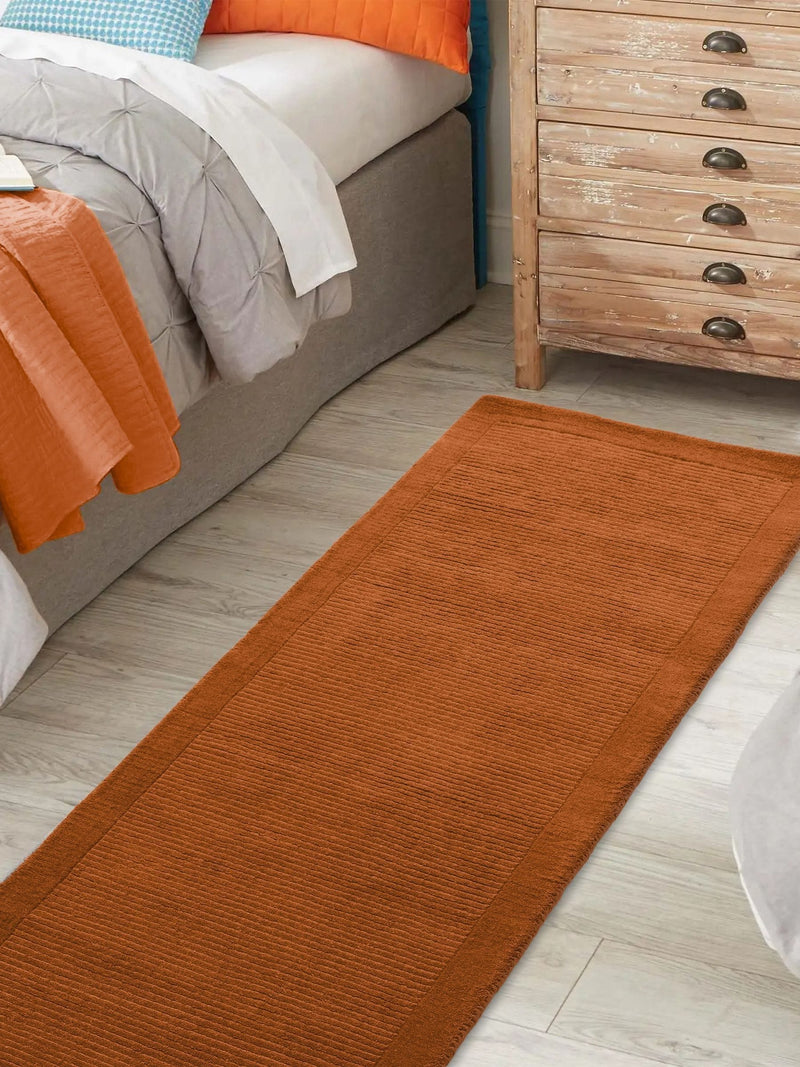 Asiatic Rugs terracotta orange wool runner rug (British brand)