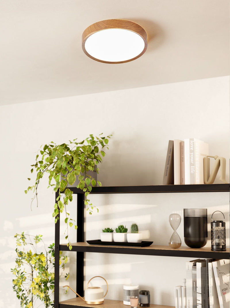 Eglo Musurita white dark wood ceiling light, UK version