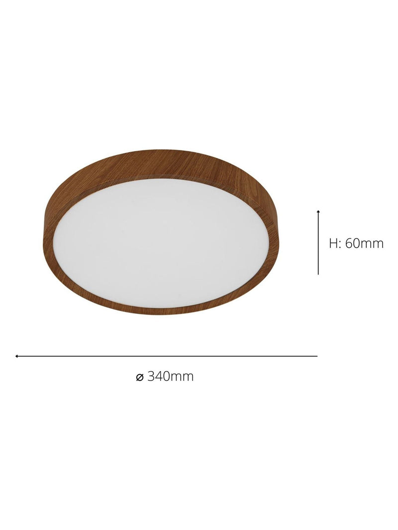 Eglo Musurita white dark wood ceiling light, UK version
