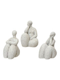 Decoris Set of 3 Lady Sculpture Decorations polyresin UK version