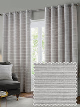 Next Paoletti Silver Jupiter Chenille Jacquard Eyelet Curtains- Buy online at McGrocer