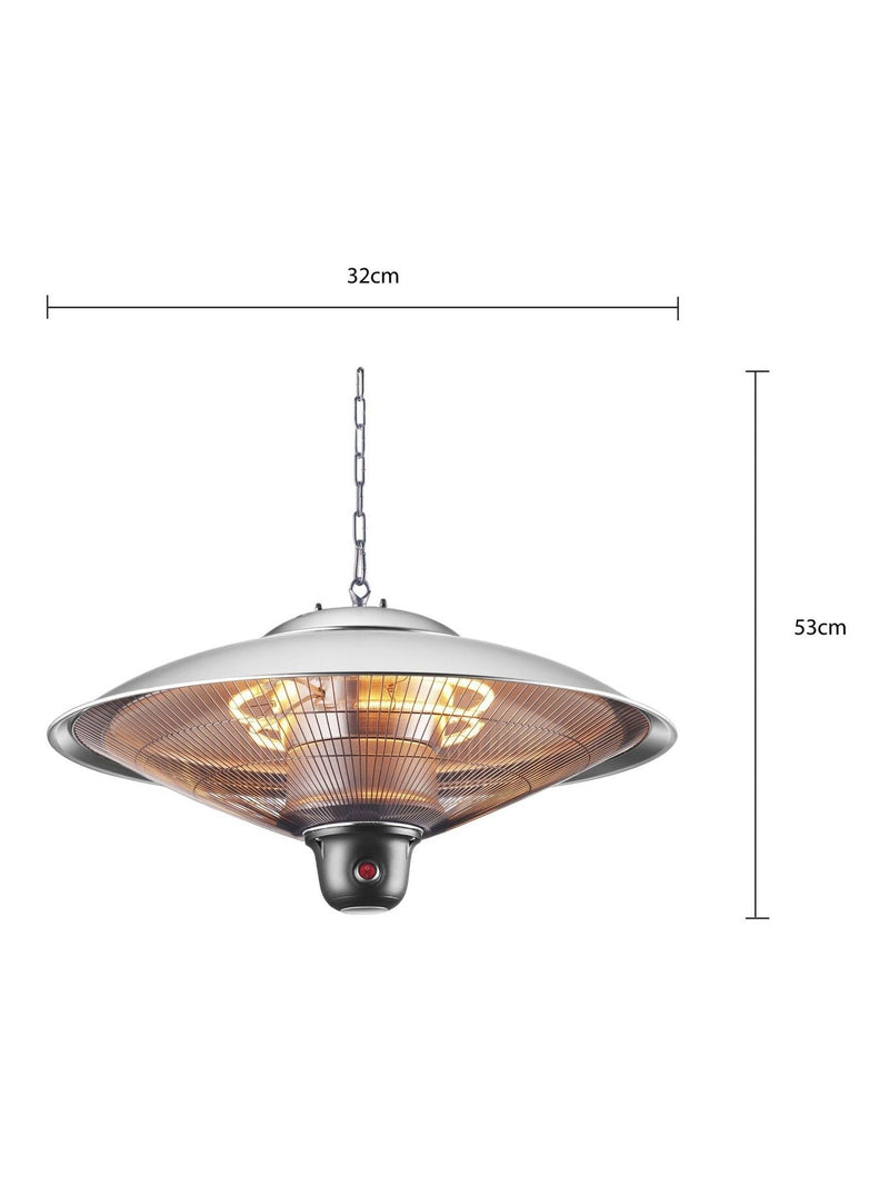 BHS Silver LED Patio Heater 2000W, imported from the UK