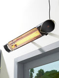 BHS black wall mount patio heater 2KW remote timer (British brand)