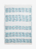 FatFace blue textured ombre stripe throw 180cm (British brand)