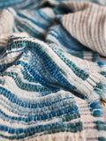 FatFace blue textured ombre stripe throw 180cm (British brand)