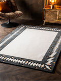 Rockett St George wool rug black diamond border, imported from the UK