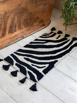 Next Rockett St George Black/Cream Dirty Zebra 100% Cotton Bath Mat- Buy online at McGrocer