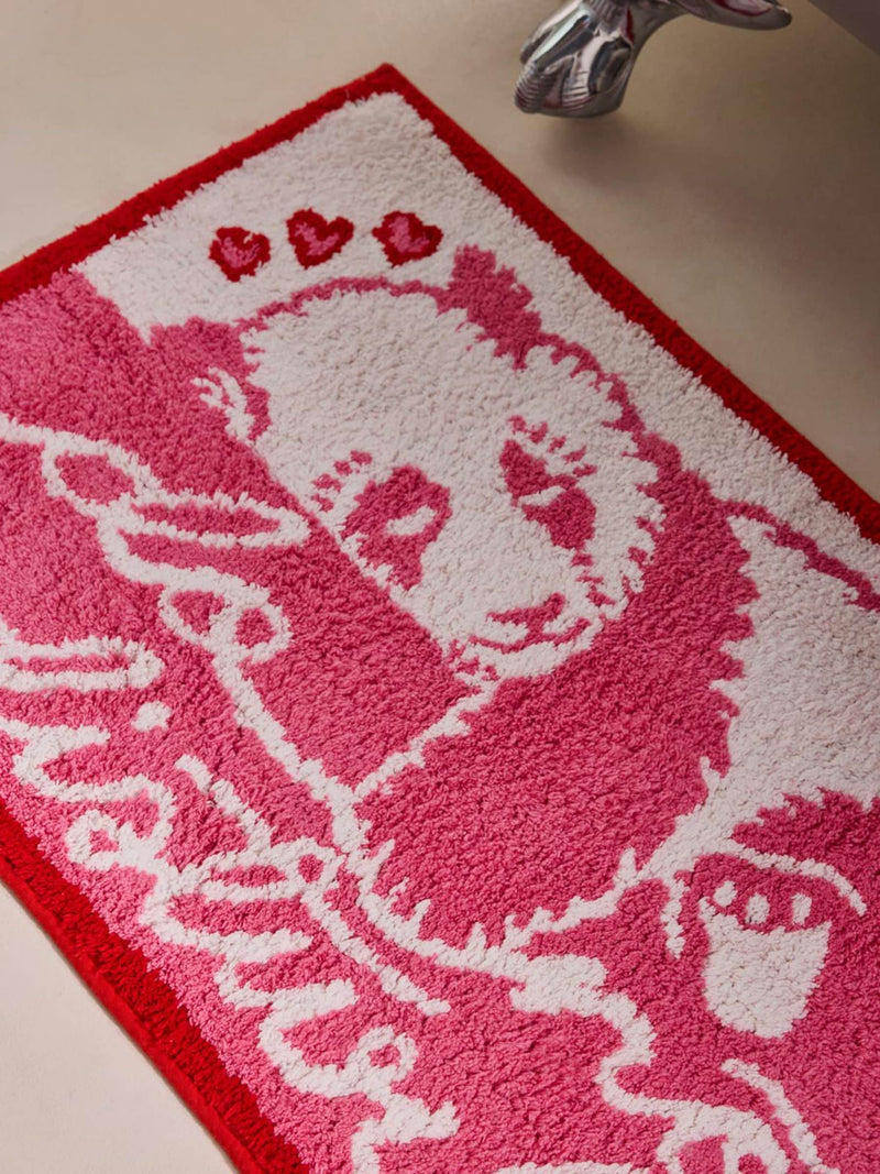 Cath Kidston pink sleepy panda slogan bath mat 80x50cm (British brand)