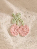 JoJo Maman Bébé knitted baby blanket with crochet fruit details, imported from the UK