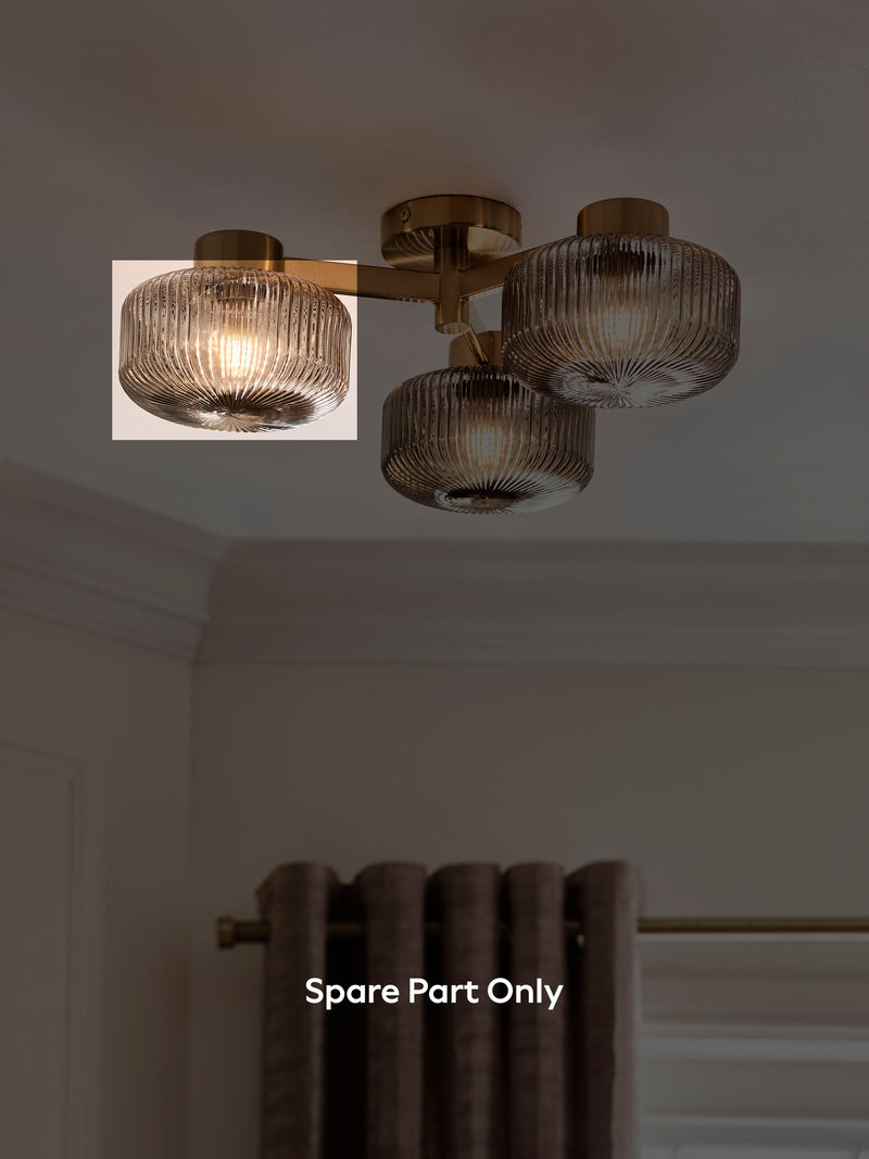 Lexington smoke grey flush glass shade Y35754, UK version
