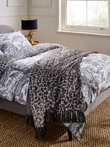 Next Clarke and Clarke Black Polkot Leopard Velvet Throw- Buy online at McGrocer