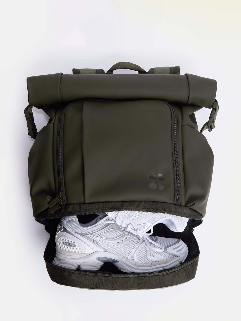 Sweaty Betty City Goer green backpack, UK version