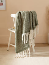 Next Furn Green Cozy Woven Tasselled Throw 180cm x 140cm- Buy online at McGrocer