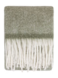 Furn Green woven tasselled throw 180cm x 140cm, imported from the UK