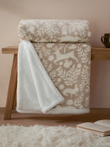 Next Furn Sable Scandi Woodland Sherpa Fleece Throw- Buy online at McGrocer