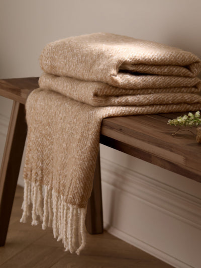 Next Wylder Purple Heather Isla Soft Tasselled Throw 130 x 180 cm- Buy online at McGrocer