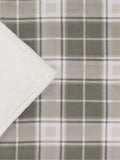 Wylder Grey/Natural Braemar Tartan Fleece Throw (British brand)