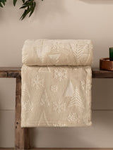 Next Furn Natural Green Christmas Festive Trees Fleece Throw 180cm x 140cm- Buy online at McGrocer