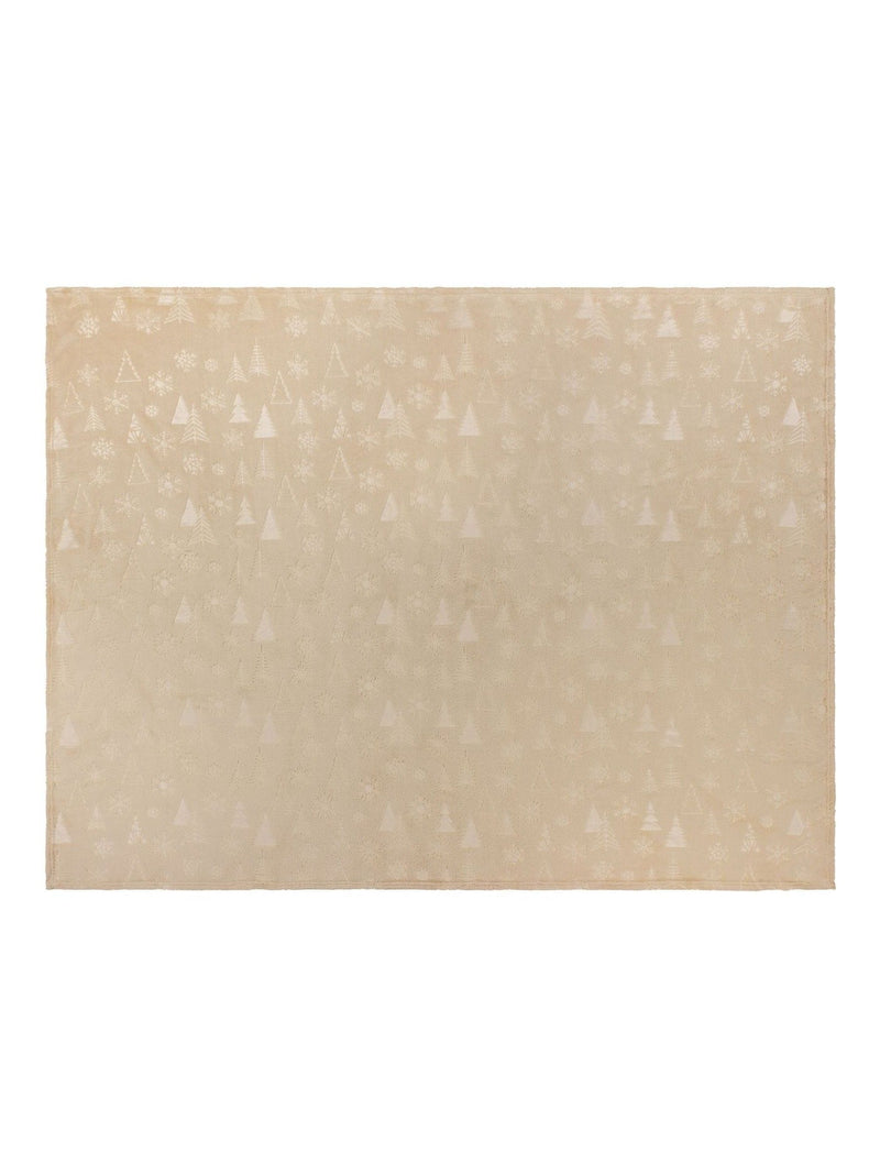 Furn Christmas fleece throw with embossed trees, imported from the UK