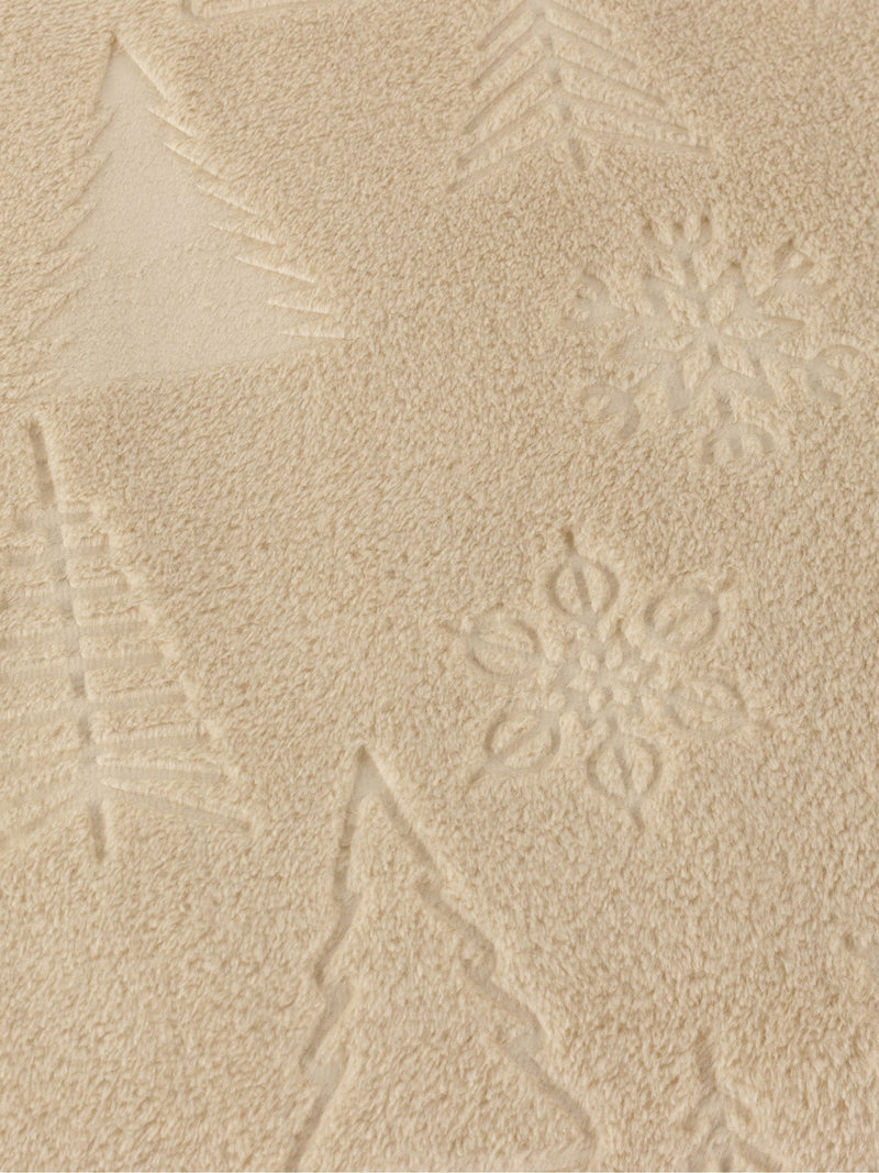Furn Christmas fleece throw with embossed trees, imported from the UK