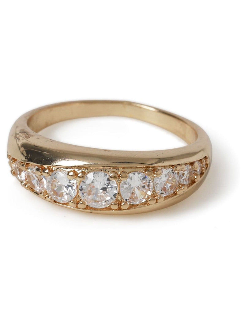 Aela gold tone wrap ring with diamond simulants, UK version