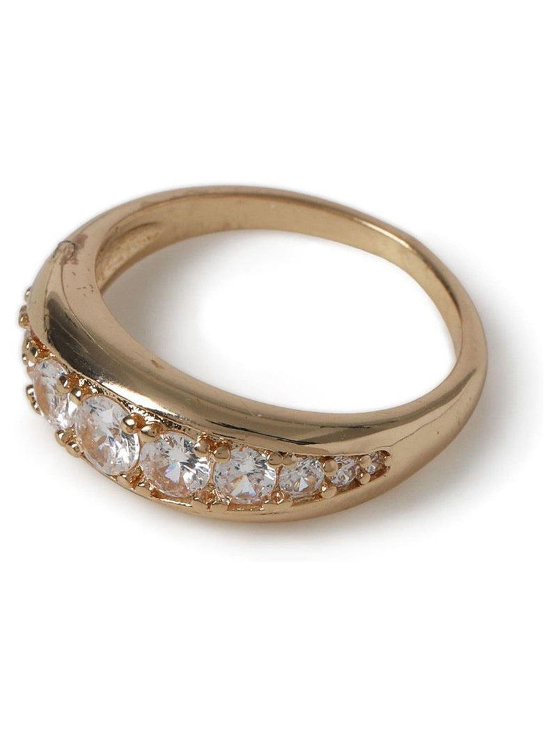 Aela gold tone wrap ring with diamond simulants, UK version