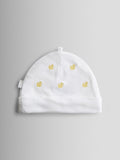 JoJo Maman Bébé yellow duck embroidered hat and bib set - British product