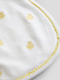 JoJo Maman Bébé yellow duck embroidered hat and bib set - British product