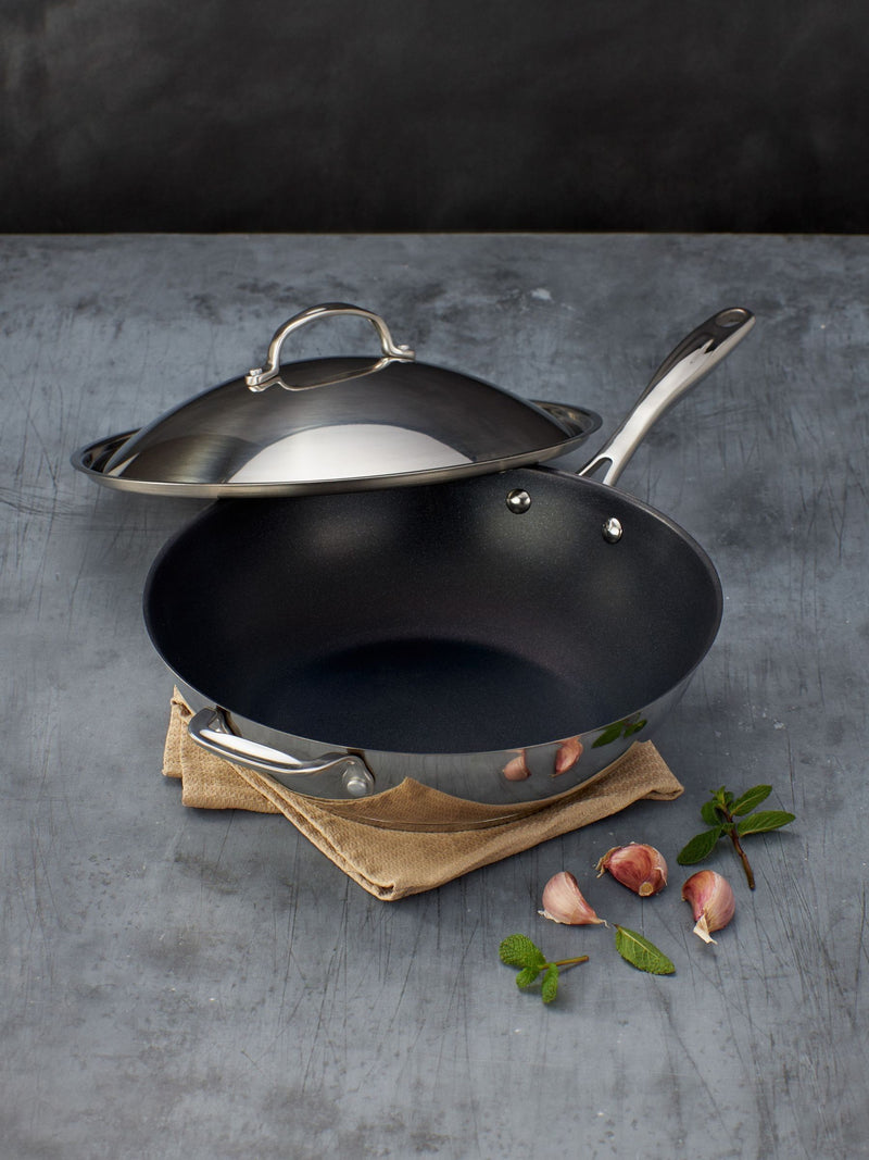 Stellar Silver Profile 30cm Non-Stick Wok (British brand)