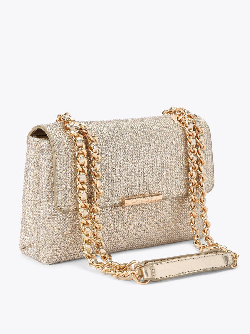 Carvela Gold Rosa Chain shoulder bag, imported from the UK